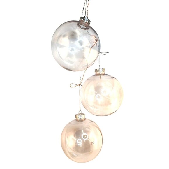 5 inch Christmas DIY Clear Plastic Fillable Ornament Set Christmas Holiday Ornam - Picture 1 of 7